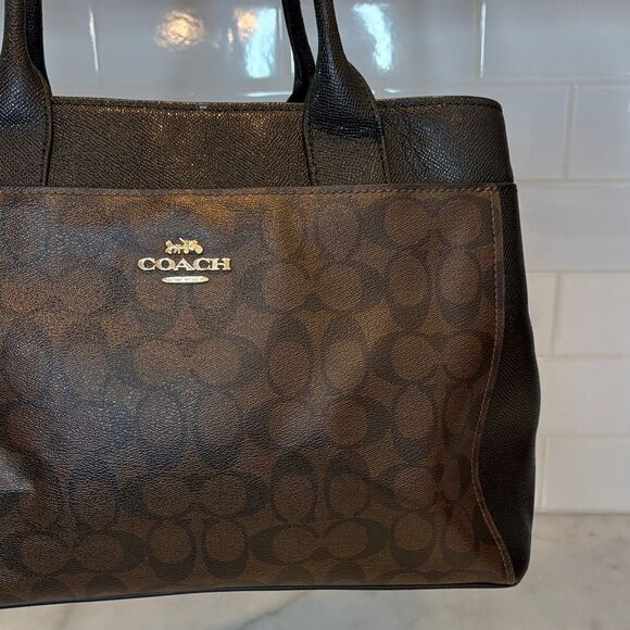 Coach Bag Purse Handbag Casey Tote In Signature Canvas Pocketbook Bag - Picture 3 of 16